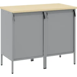 vidaXL Armario de trabajo 2 pcs y Gris 100 x 55 x 85 cm Negro Clearance