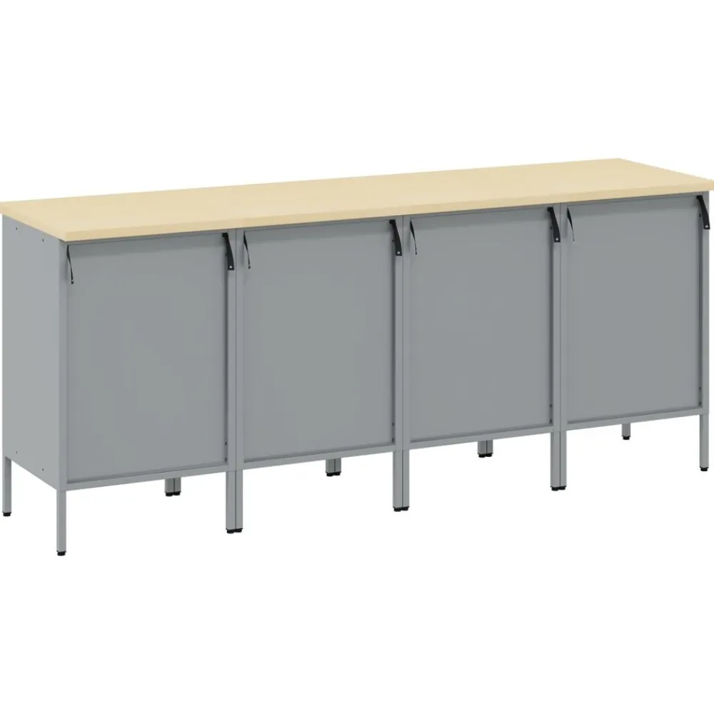 vidaXL Accesorios De Bricolaje-Armario de trabajo 4 pcs y Gris 200 x 55 x 85 cm