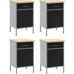 vidaXL Accesorios De Bricolaje-Armario de trabajo 4 pcs y Gris 200 x 55 x 85 cm