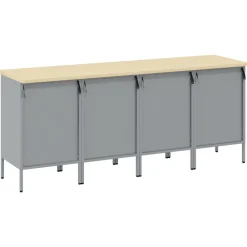 vidaXL Accesorios De Bricolaje-Armario de trabajo 4 pcs y Gris 200 x 55 x 85 cm