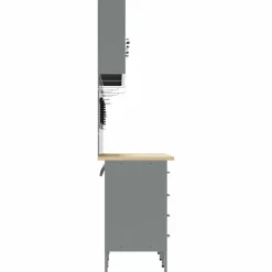 vidaXL Armario de trabajo 10 pcs Madera Ingenierizada y Acero Rojo Online