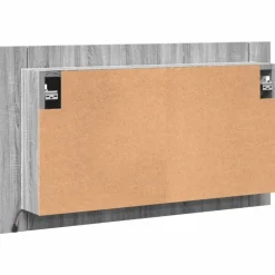 vidaXL Armario espejo de baño con luz LED acrílico gris 80x12x45 cm Gris sonoma