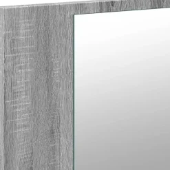 vidaXL Armario espejo de baño con luz LED acrílico gris 80x12x45 cm Gris sonoma