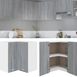vidaXL Armarios Y Almacenamiento-Armario esquinero colgante "Lyon" 57x57x60 cm madera de ingeniería