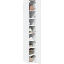 vidaXL Armarios Y Almacenamiento-Armario estrecho madera de ingeniería 30x42,5x225 cm
