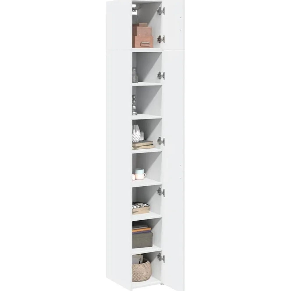 vidaXL Armarios Y Almacenamiento-Armario estrecho madera de ingeniería 30x42,5x225 cm