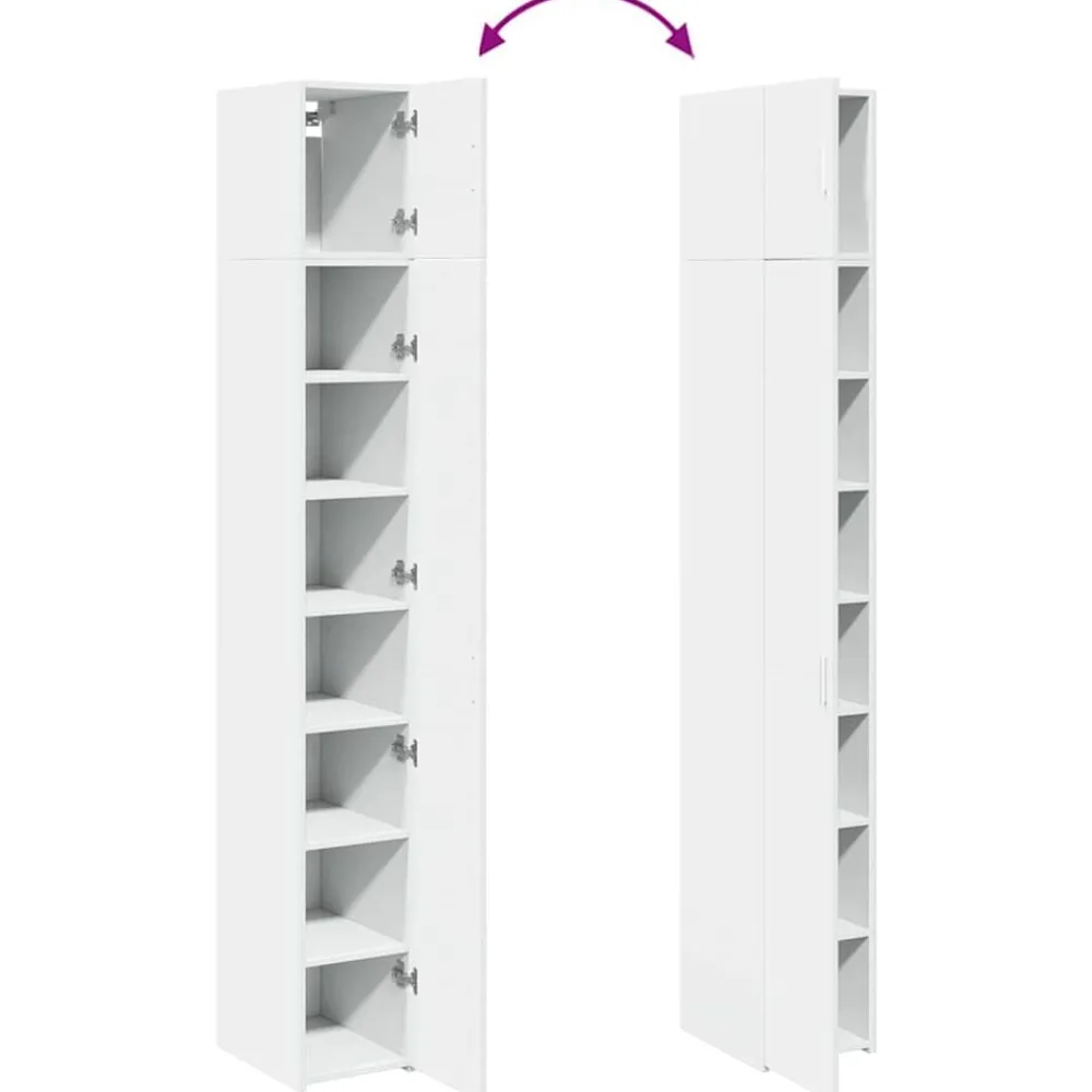 vidaXL Armarios Y Almacenamiento-Armario estrecho madera de ingeniería 30x42,5x225 cm