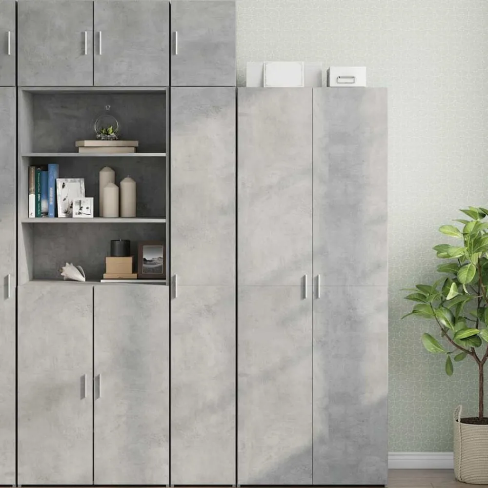 vidaXL Armario estrecho madera ingeniería gris hormigón 30x42,5x225 cm Gris hormigón New