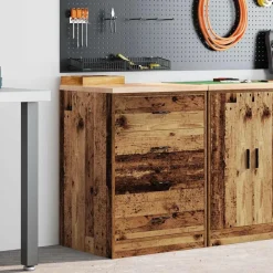 vidaXL Almacenamiento Industrial-Armario garaje madera vieja 60x51x85 cm Madera maciza de pino