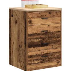 vidaXL Almacenamiento Industrial-Armario garaje madera vieja 60x51x85 cm Madera maciza de pino