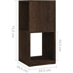 vidaXL Armario giratorio aglomerado 34,5x34,5x75,5 cm Roble ahumado