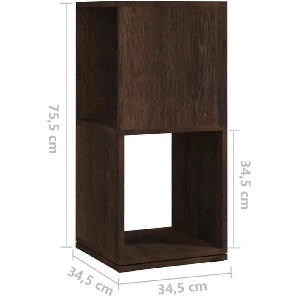 vidaXL Armario giratorio aglomerado 34,5x34,5x75,5 cm Roble ahumado
