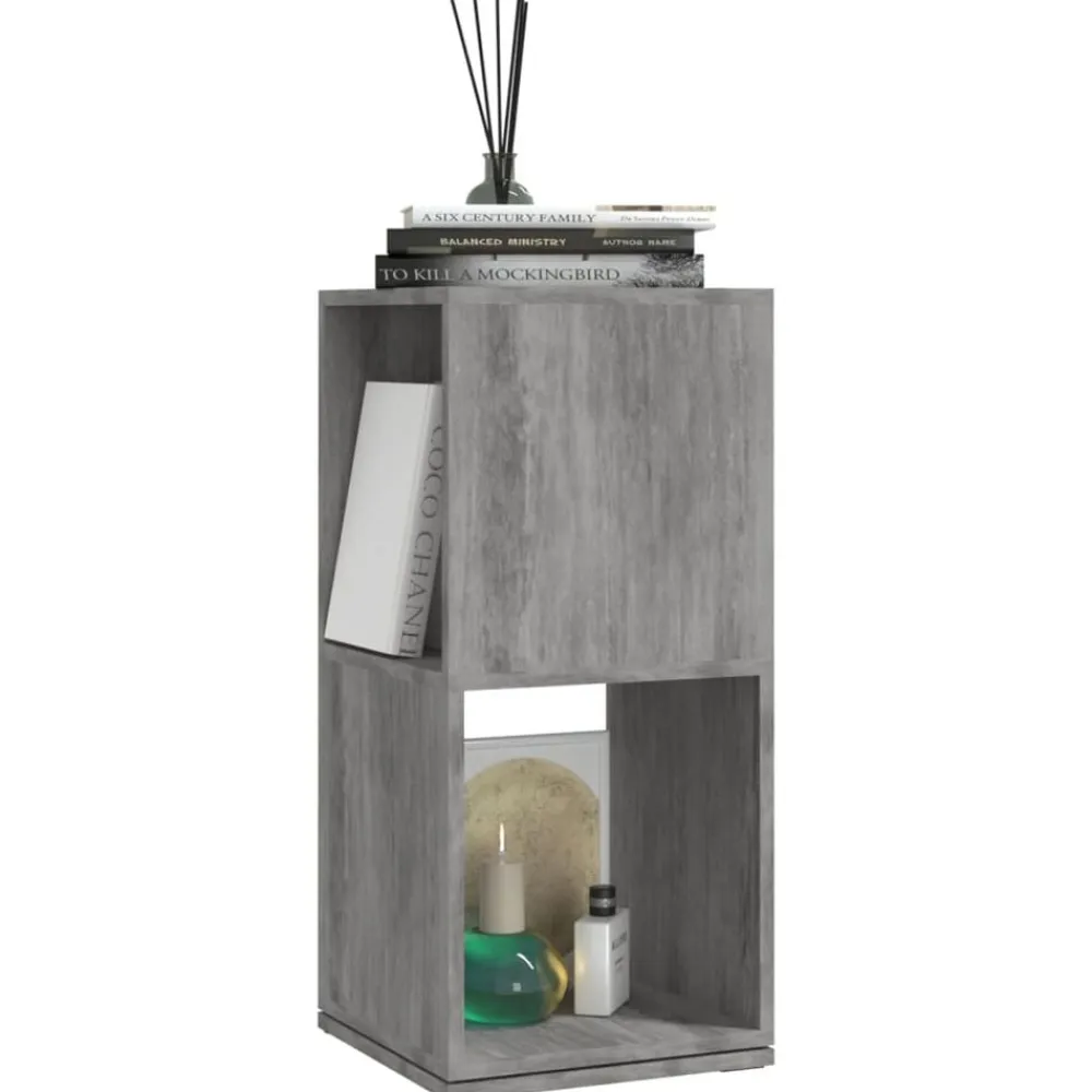 vidaXL Armario giratorio aglomerado gris hormigón 34,5x34,5x75,5 cm Gris hormigón Online