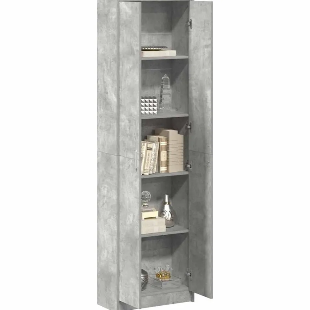 vidaXL Armario Gris Concreto 55 x 25 x 189 cm Madera de ingeniería Gris hormigón