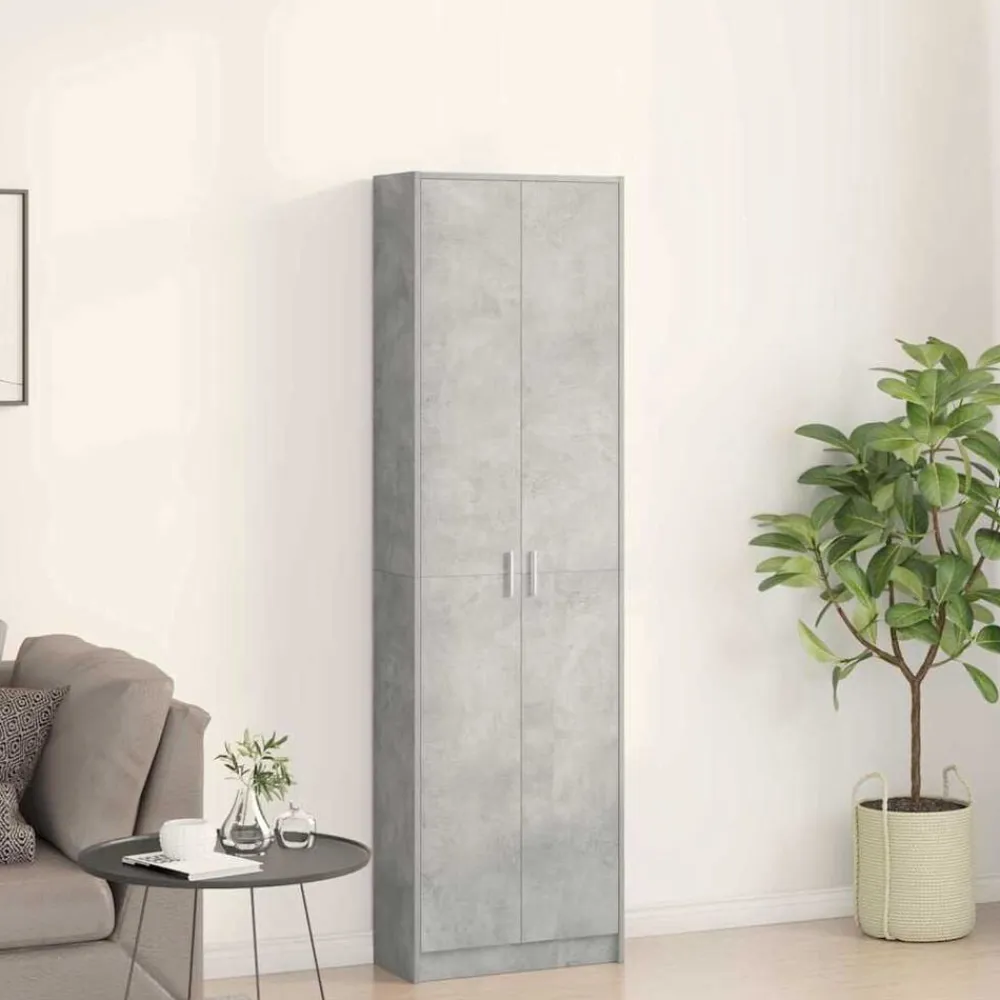 vidaXL Armario Gris Concreto 55 x 25 x 189 cm Madera de ingeniería Gris hormigón