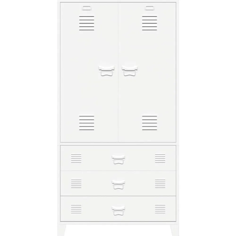 vidaXL Armario industrial de metal 90x50x180 cm Blanco Best