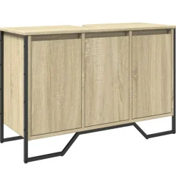 vidaXL Armario lavabo baño madera ingeniería 91x35x60 cm Roble Sonoma Outlet