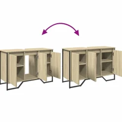 vidaXL Armario lavabo baño madera ingeniería 91x35x60 cm Roble Sonoma Outlet