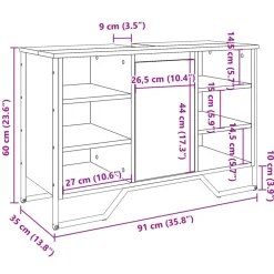 vidaXL Armario lavabo baño madera ingeniería 91x35x60 cm Roble Sonoma Outlet
