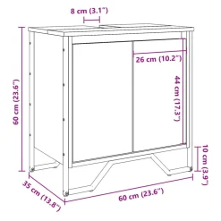 vidaXL Conjuntos De Muebles-Armario lavabo baño madera ingeniería 60x35x60 cm