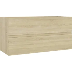 vidaXL Armario lavabo madera contrachapada 90x38,5x45 cm Roble Sonoma