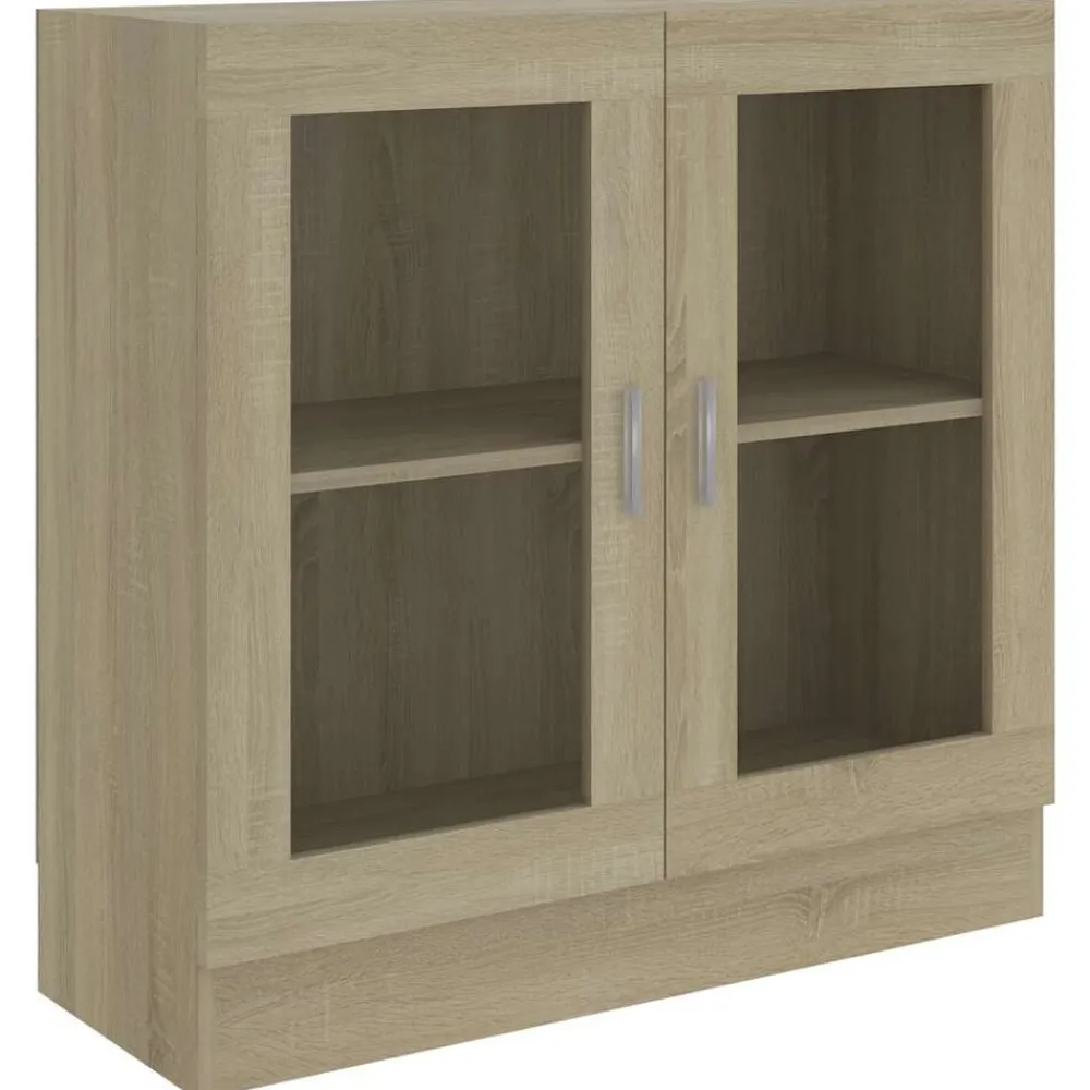 vidaXL Estanterías-Armario libros madera contrachapada color roble 82,5x30,5x80 cm