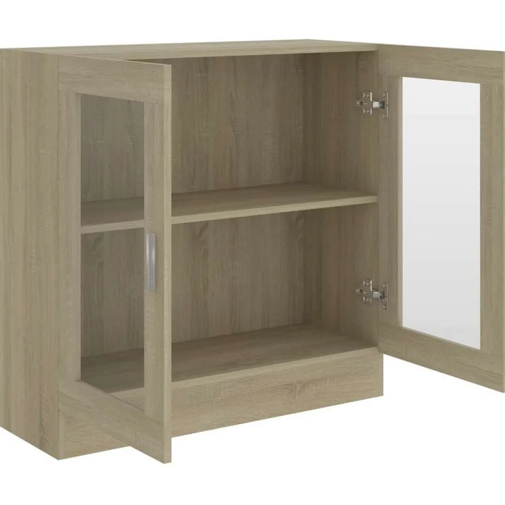 vidaXL Estanterías-Armario libros madera contrachapada color roble 82,5x30,5x80 cm