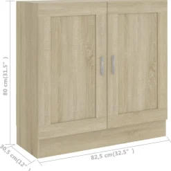 vidaXL Armario libros madera contrachapada color roble 82,5x30,5x80 cm Roble Sonoma Outlet
