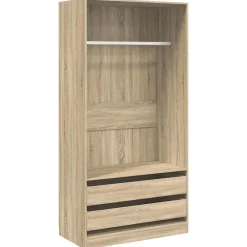 vidaXL Armario madera contrachapada color 100x50x200 cm Roble Sonoma Discount