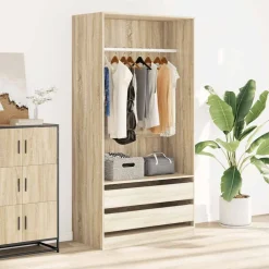vidaXL Armario madera contrachapada color 100x50x200 cm Roble Sonoma Discount