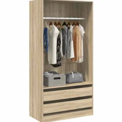 vidaXL Armario madera contrachapada color 100x50x200 cm Roble Sonoma Discount