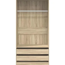 vidaXL Armario madera contrachapada color 100x50x200 cm Roble Sonoma Discount