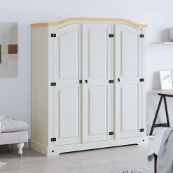 vidaXL Armarios Y Almacenamiento-Armario madera de pino Mexicano estilo Corona 3 puertas