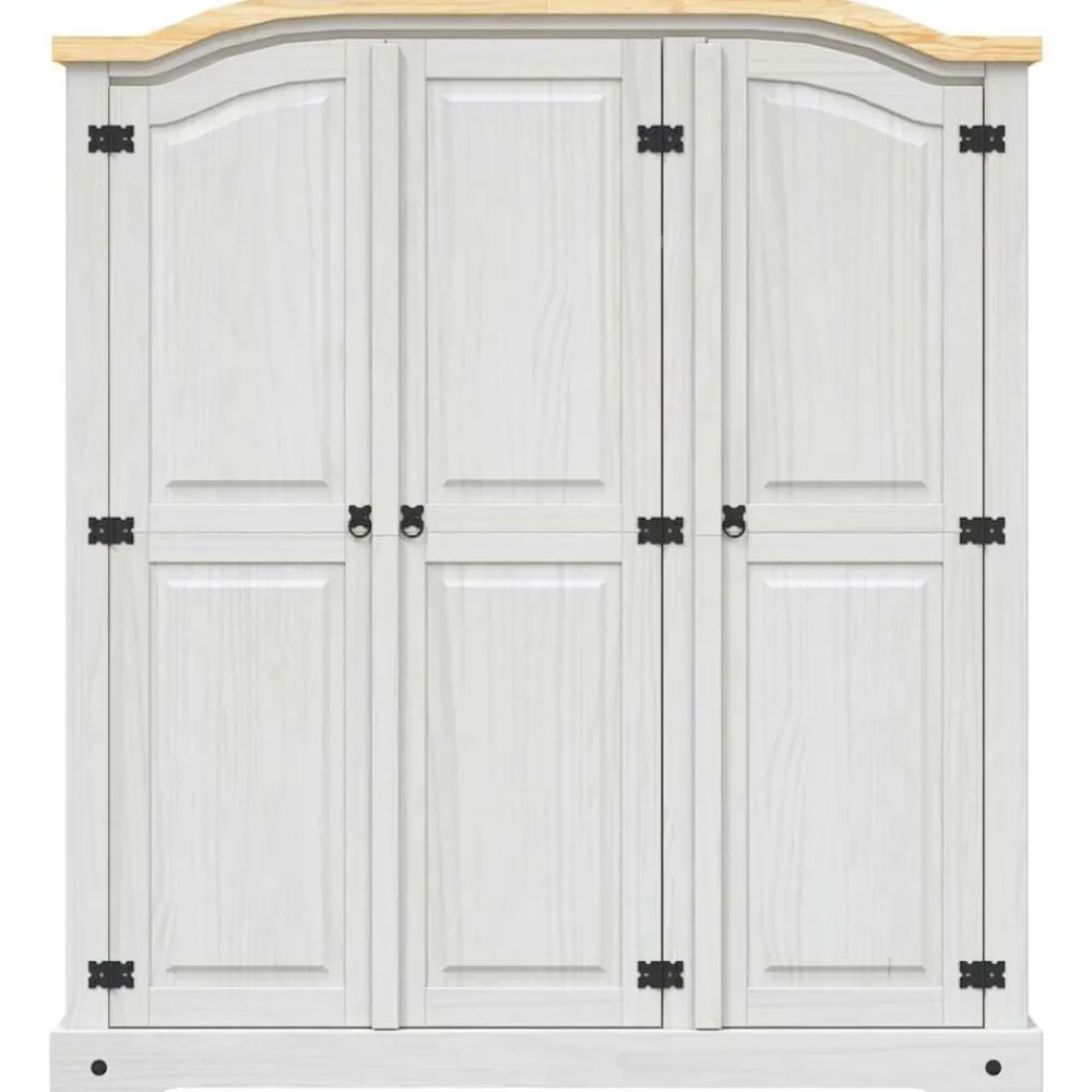 vidaXL Armarios Y Almacenamiento-Armario madera de pino Mexicano estilo Corona 3 puertas