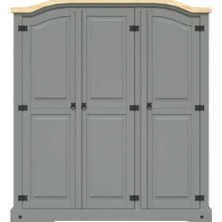 vidaXL Armarios Y Almacenamiento-Armario madera de pino Mexicano estilo Corona 3 puertas