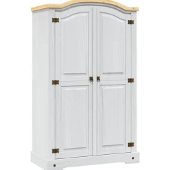 vidaXL Armario madera de pino Mexicano estilo Corona 2 puertas Blanco Online