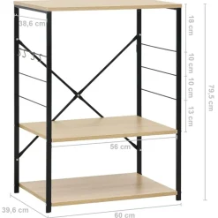 vidaXL Armario microondas madera ingeniería negro roble 60x39,6x79,5cm negro y roble Sale