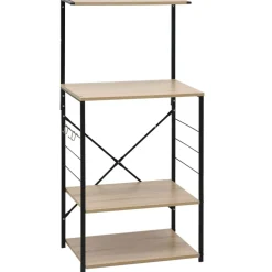 vidaXL Armario microondas madera ingeniería negro roble 60x39,6x123 cm negro y roble Sale