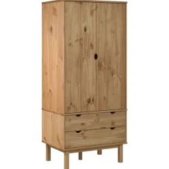 vidaXL Armarios Y Almacenamiento-Armario OTTA madera maciza pino 76,5x53x172 cm