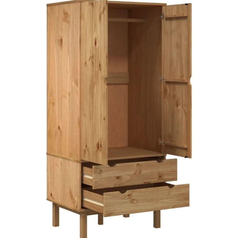 vidaXL Armarios Y Almacenamiento-Armario OTTA madera maciza pino 76,5x53x172 cm