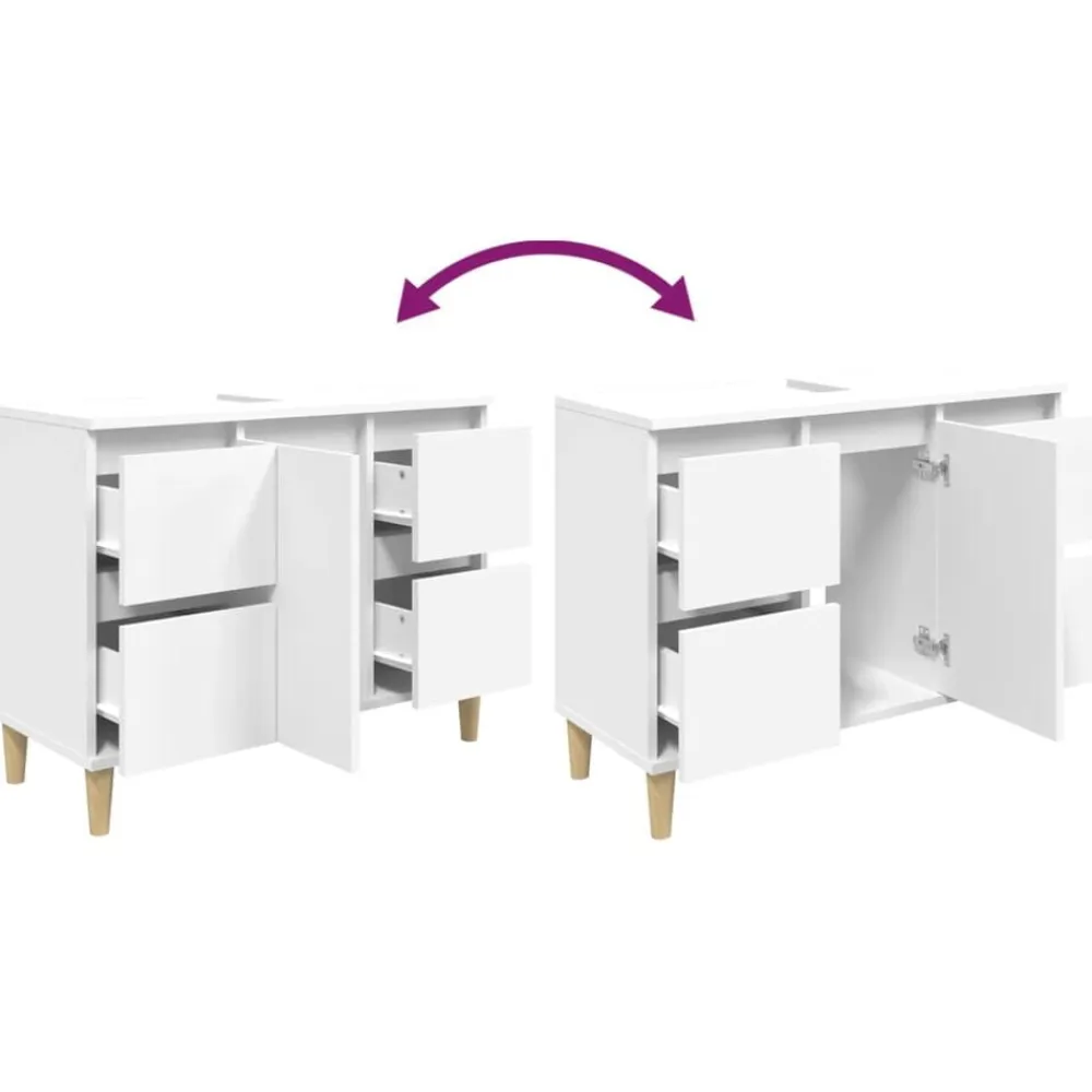 vidaXL Armarios Y Almacenamiento-Armario para lavabo madera contrachapada 80x33x60 cm