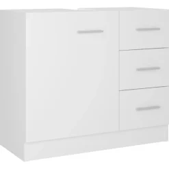 vidaXL Armario para lavabo madera contrachapada 63x30x54 cm Blanco Sale
