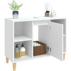 vidaXL Armarios Y Almacenamiento-Armario para lavabo madera contrachapada 80x33x60 cm
