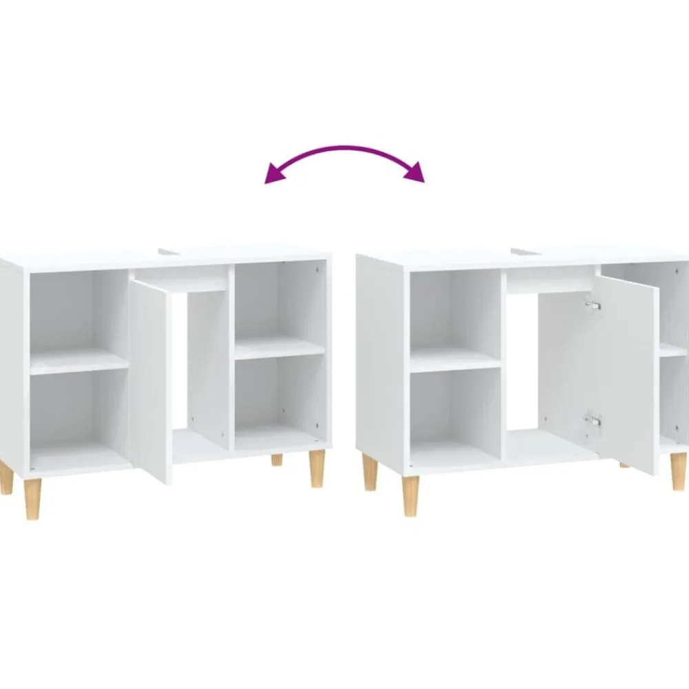 vidaXL Armarios Y Almacenamiento-Armario para lavabo madera contrachapada 80x33x60 cm