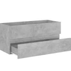vidaXL Armario para lavabo contrachapada gris hormigón 100x38,5x45 cm Gris hormig&oacute;n Clearance