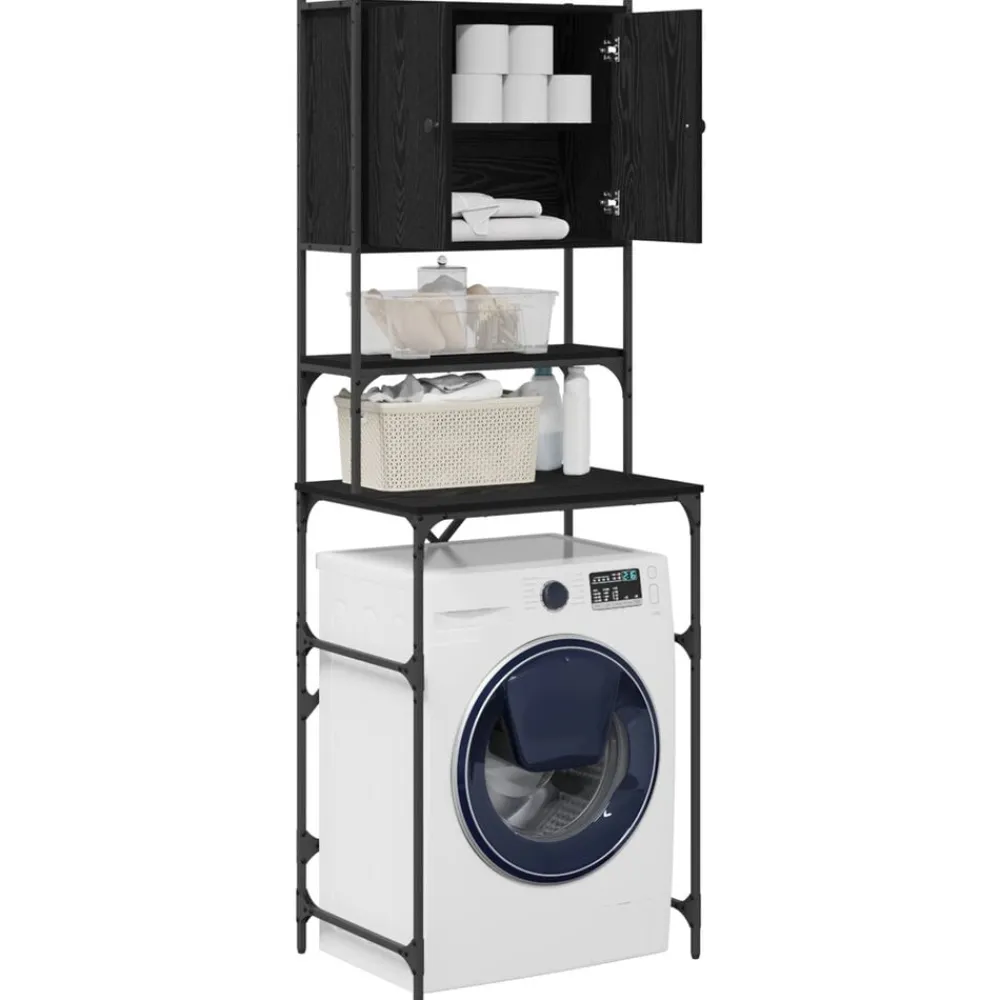 vidaXL Armario para lavadora 68 x 48,5 x 194 cm Roble negro