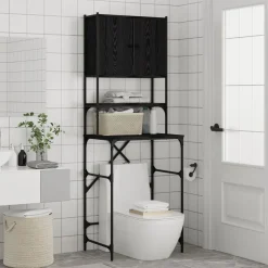 vidaXL Armario para lavadora 68 x 48,5 x 194 cm Roble negro