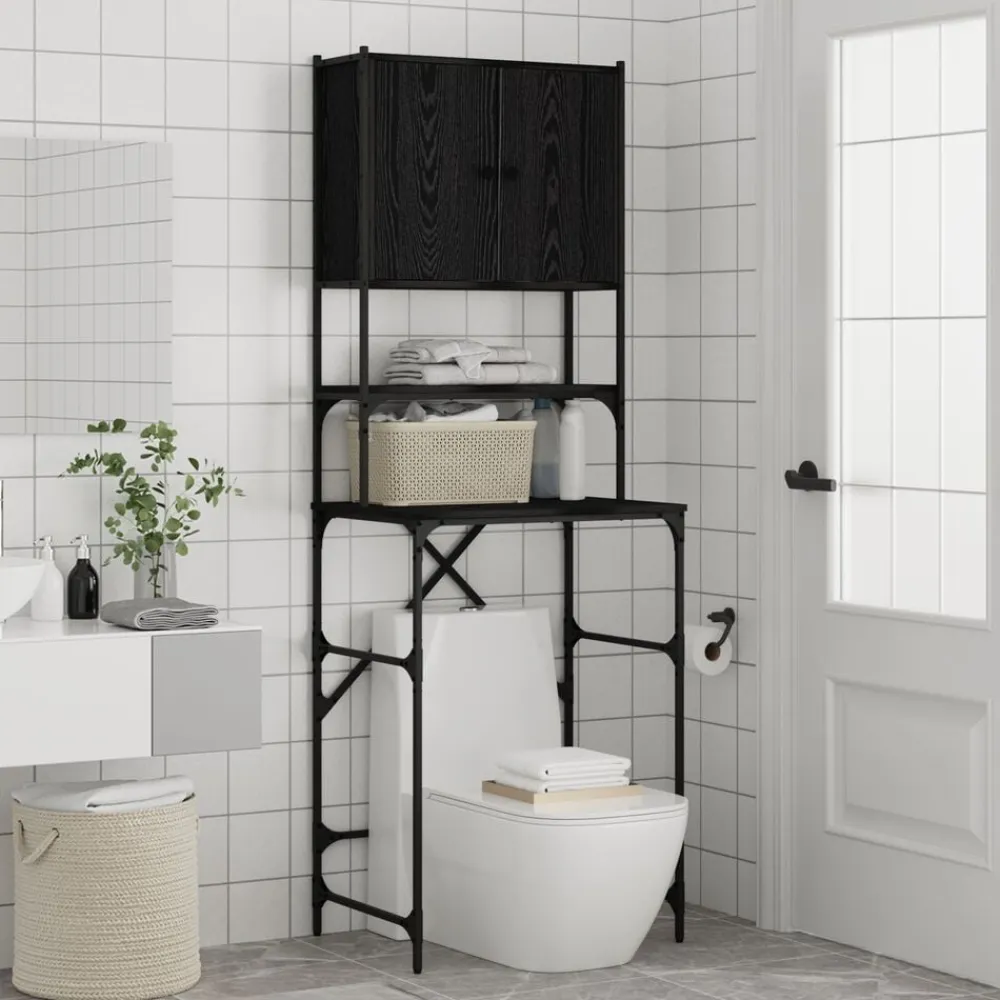 vidaXL Armario para lavadora 68 x 48,5 x 194 cm Roble negro
