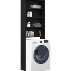 vidaXL Armario para lavadora 64 x 24 x 190 cm Roble negro Hot