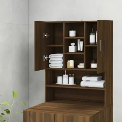 vidaXL Armario para lavadora color roble marrón 70,5x25,5x90 cm Marr&oacute;n roble Online